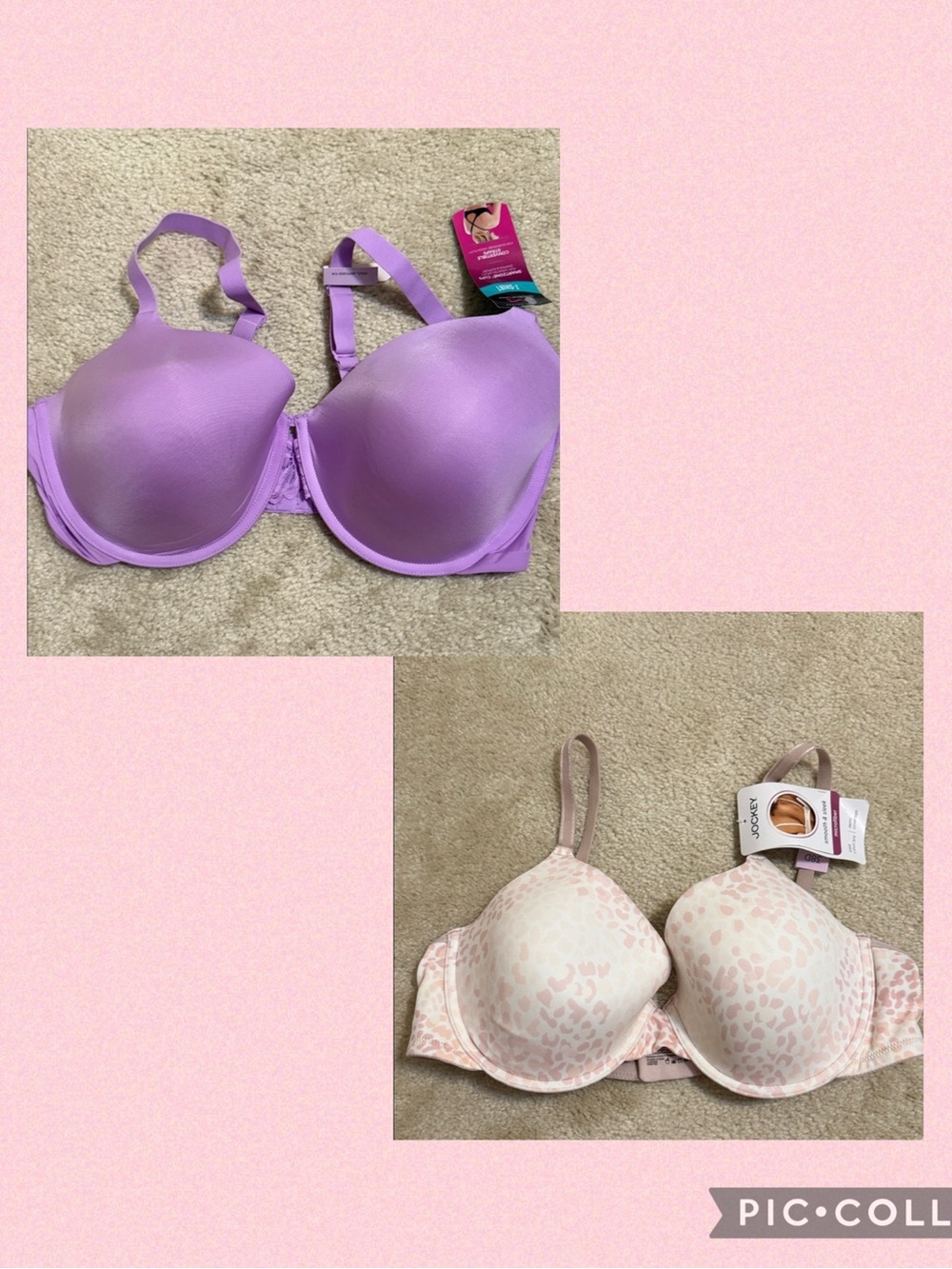 NEW Set of 2- Maidenform Lavender and Jockey Blush 2-Pack T-Shirt Bras